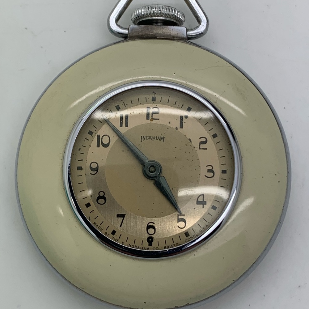Ingraham Emailed Vintage Pocket Watch